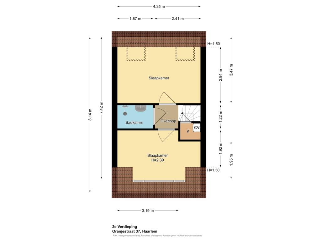 View floorplan of 2e Verdieping of Oranjestraat 37