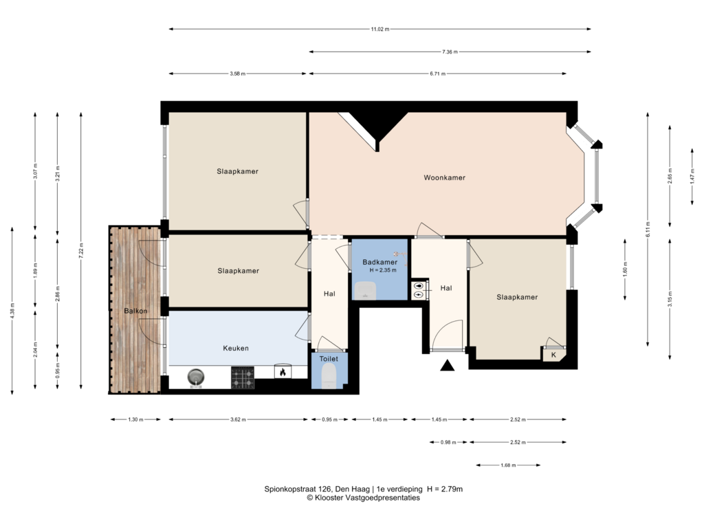 Bekijk plattegrond van 1e verdieping van Spionkopstraat 126