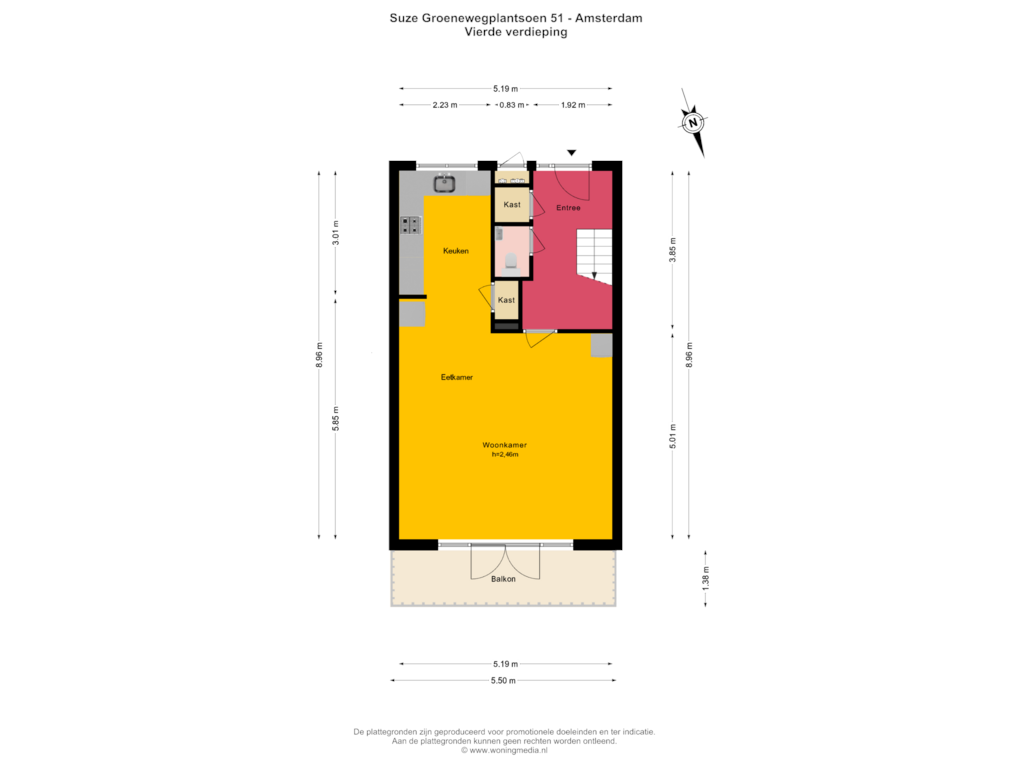 Bekijk plattegrond van Vierde verdieping van Suze Groenewegplantsoen 51