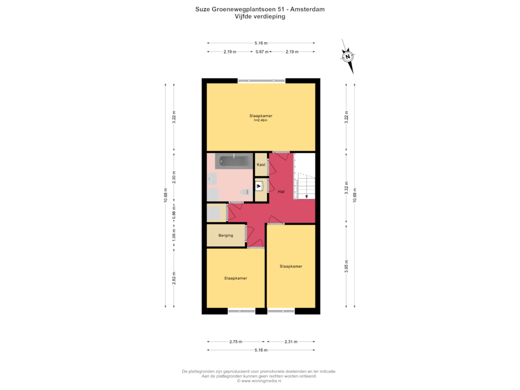 Bekijk plattegrond van Vijfde verdieping van Suze Groenewegplantsoen 51