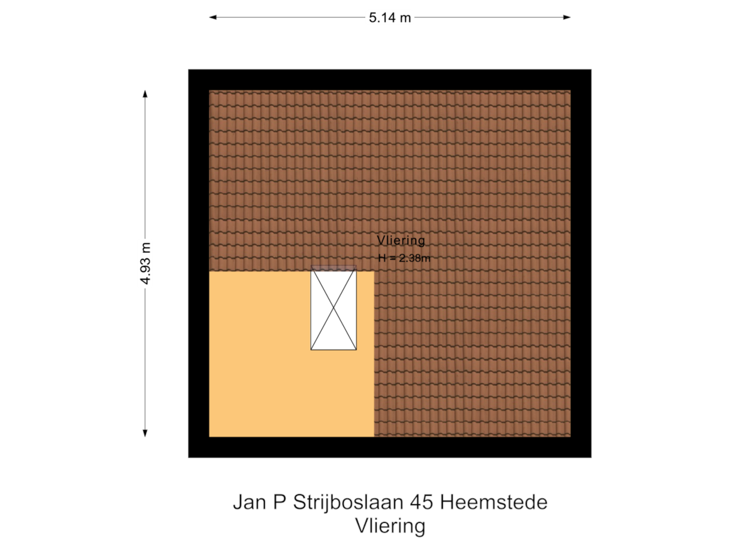 View floorplan of Vliering of Jan P. Strijboslaan 45