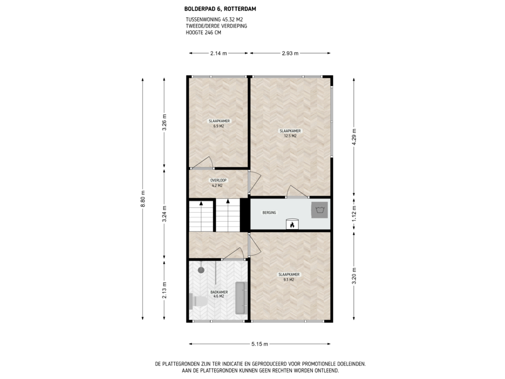 View floorplan of 2e/3e Verdieping of Bolderpad 6