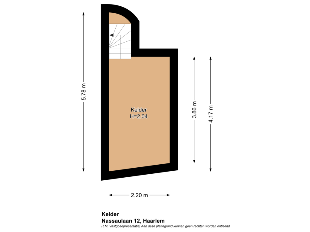 Bekijk plattegrond van Kelder van Nassaulaan 12