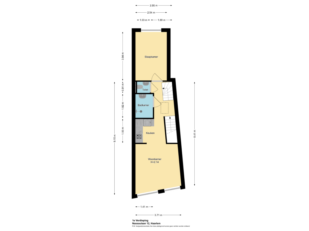 Bekijk plattegrond van 1e Verdieping van Nassaulaan 12