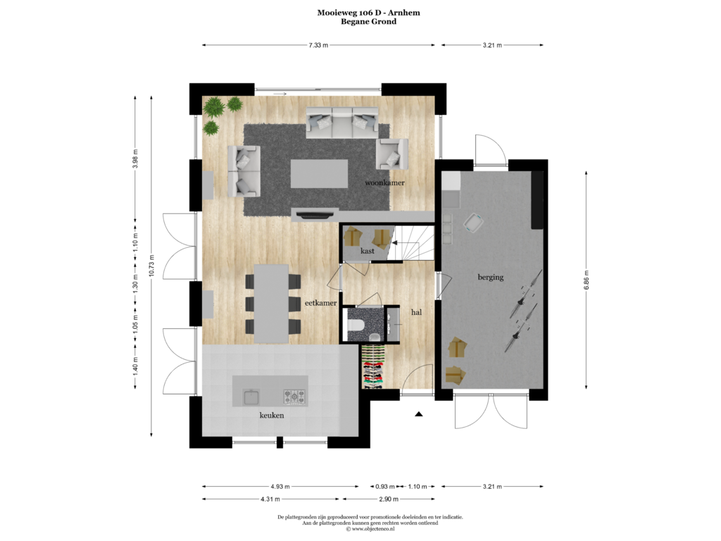 Bekijk plattegrond van BEGANE GROND van Mooieweg 106-D