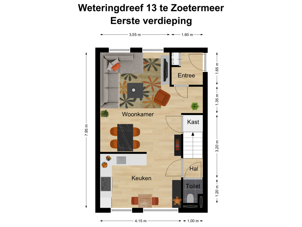 Bekijk plattegrond van Eerste verdieping van Weteringdreef 13