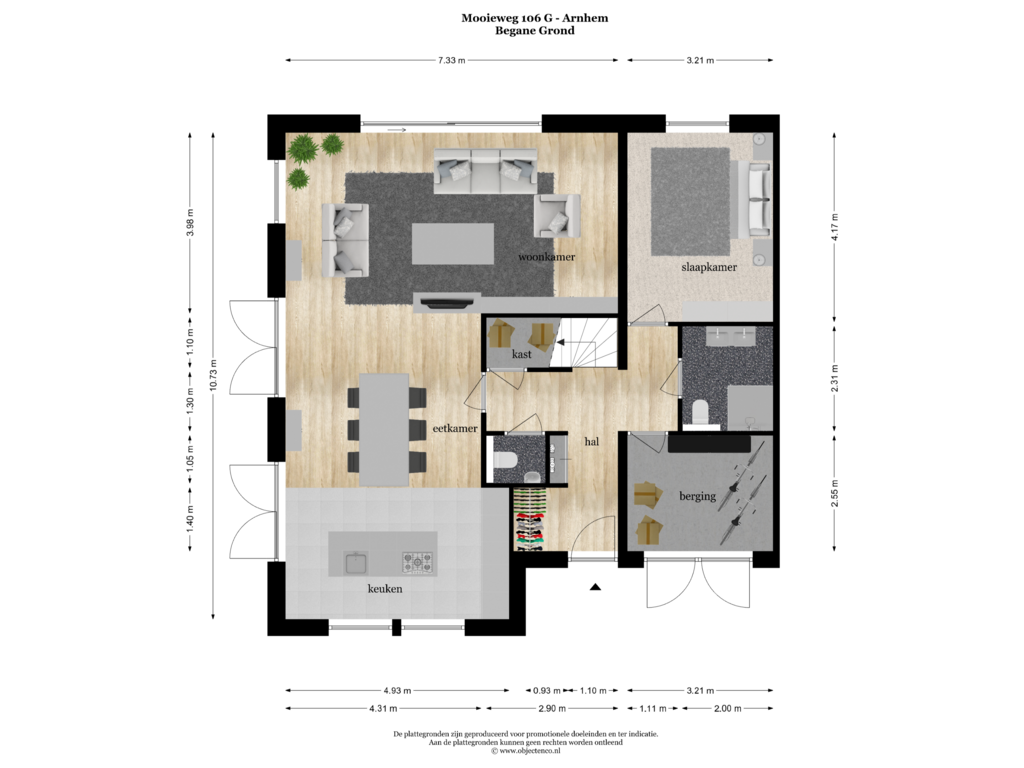 View floorplan of BEGANE GROND of Mooieweg 106-G