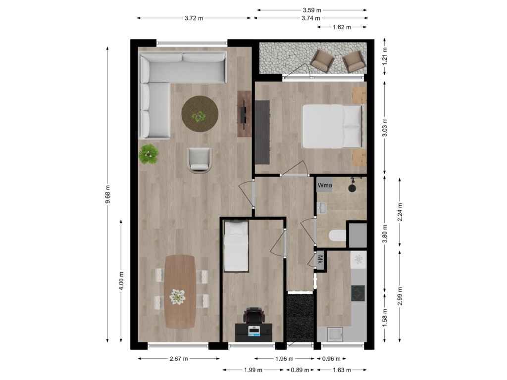 Bekijk plattegrond van Appartement van Staringlaan 214