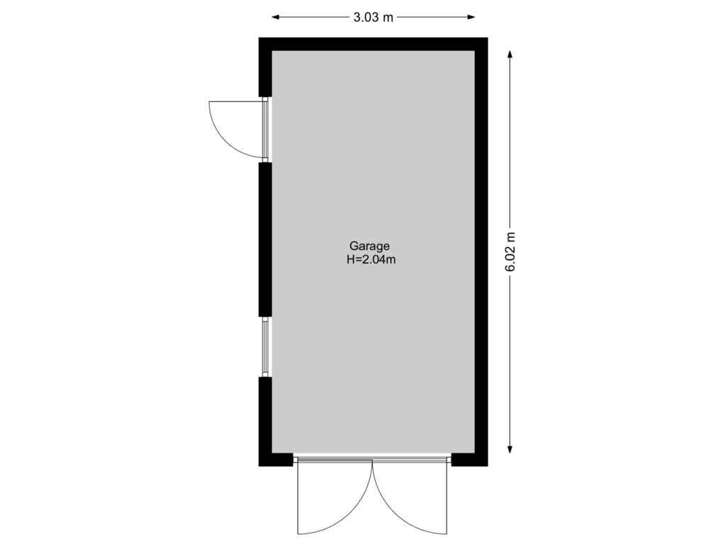 View floorplan of Garage of Parkietstraat 20