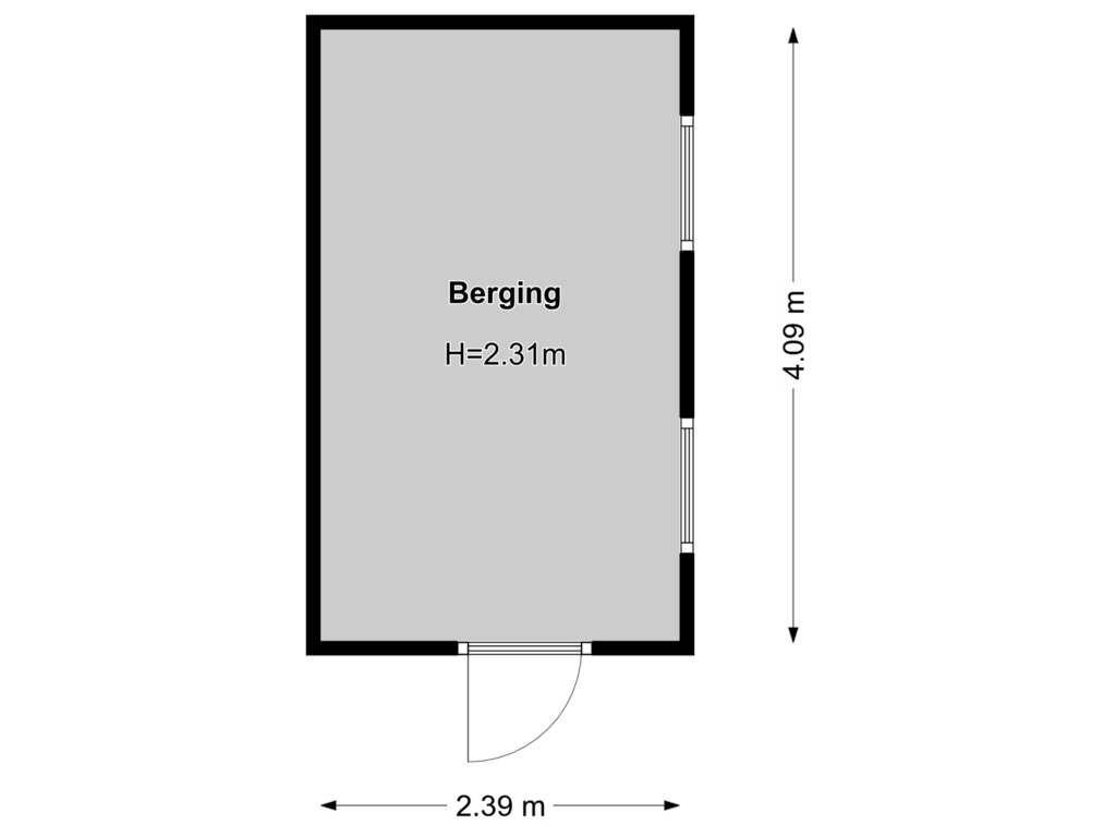 Bekijk plattegrond van Berging van Zichtweg 36