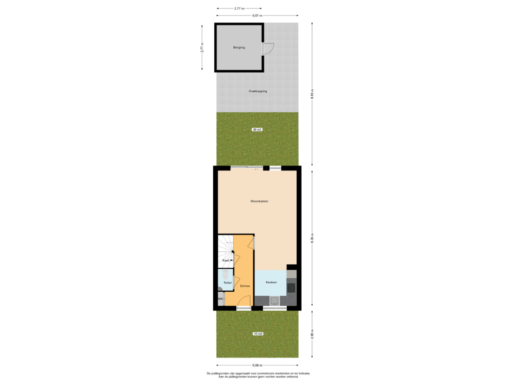 Bekijk plattegrond van Begane Grond Met Tuin van Dotterbloem 36