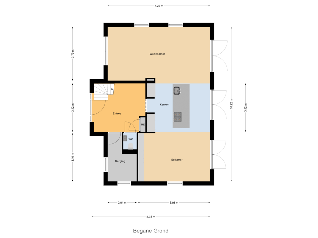 Bekijk plattegrond van Begane Grond van Piet Snoeijersstraat 30