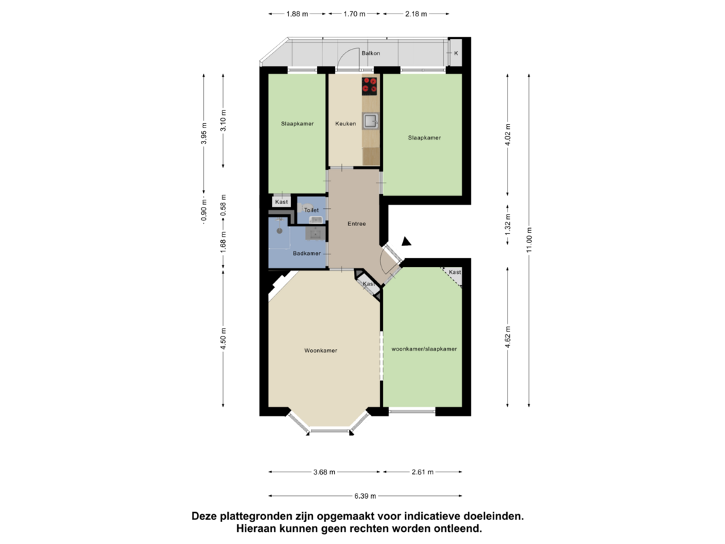 View floorplan of Appartement of Westlandgracht 97-3