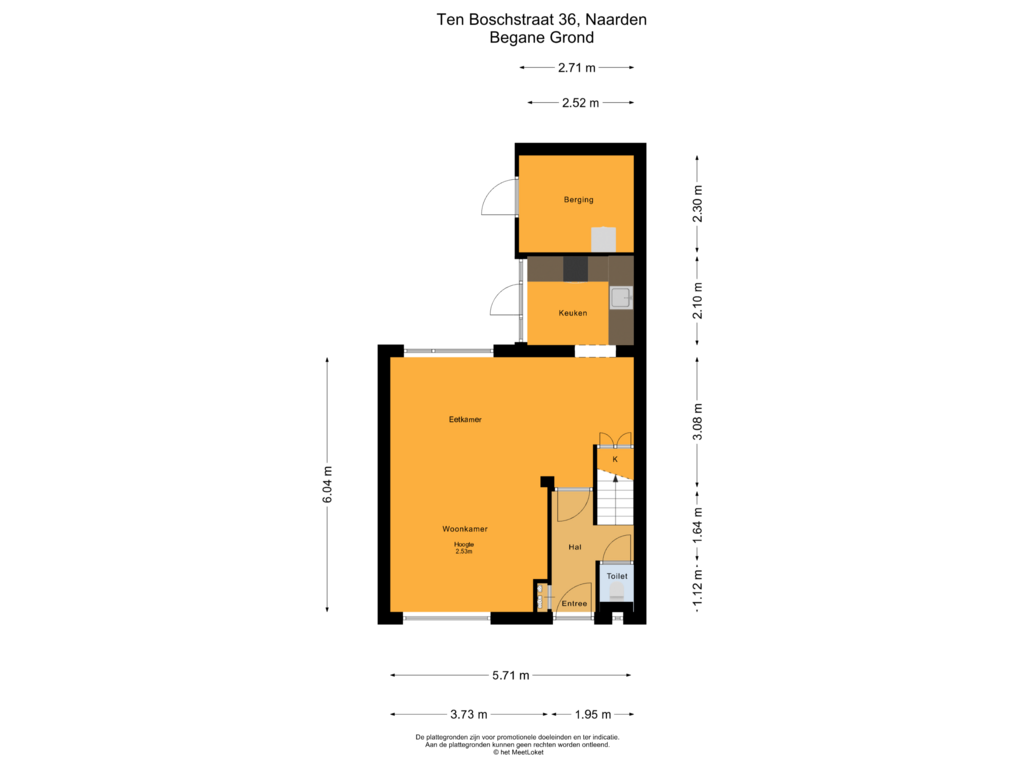 Bekijk plattegrond van Begane Grond van Ten Boschstraat 36