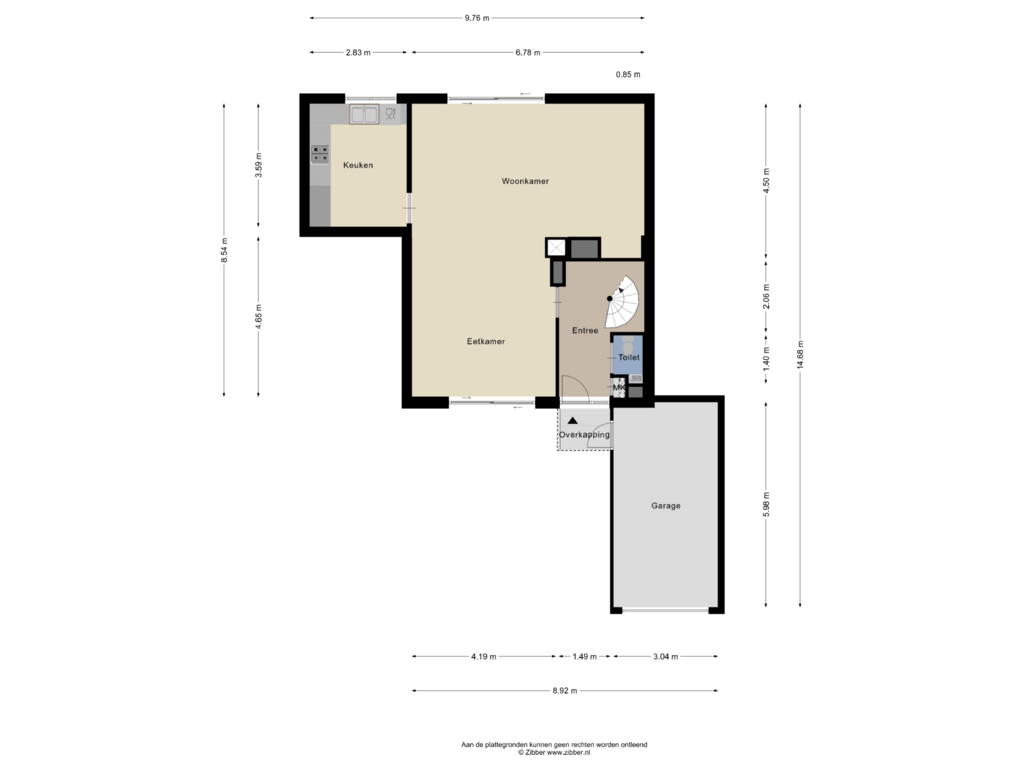 Bekijk plattegrond van Begane grond van Slangenburgstraat 26