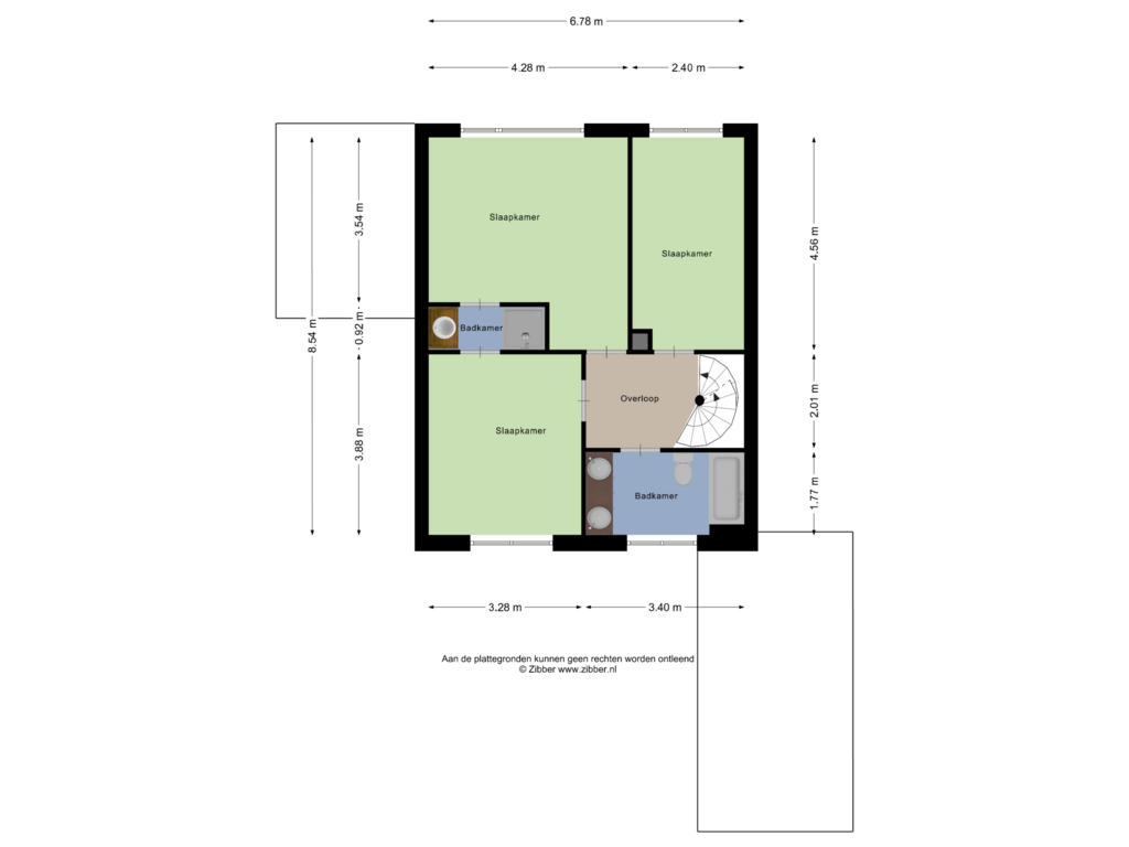 Bekijk plattegrond van Eerste verdieping van Slangenburgstraat 26