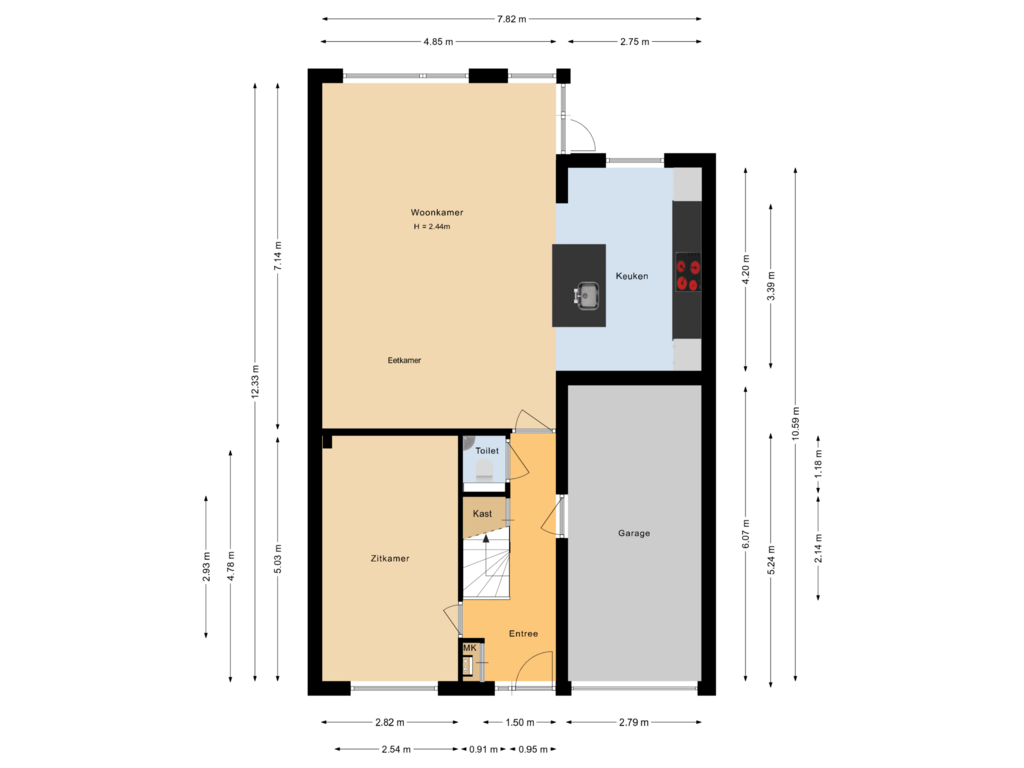 Bekijk plattegrond van Begane grond van Lelietje-van-Dalenstraat 11