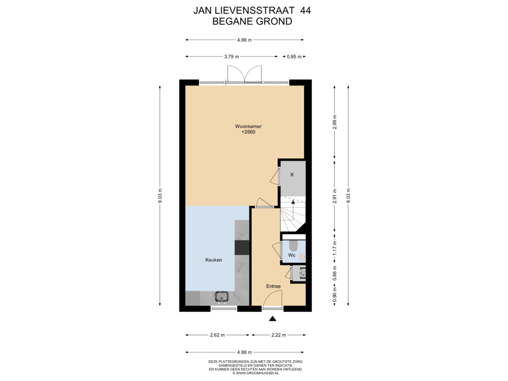 View floorplan of Begane grond of Jan Lievensstraat 44