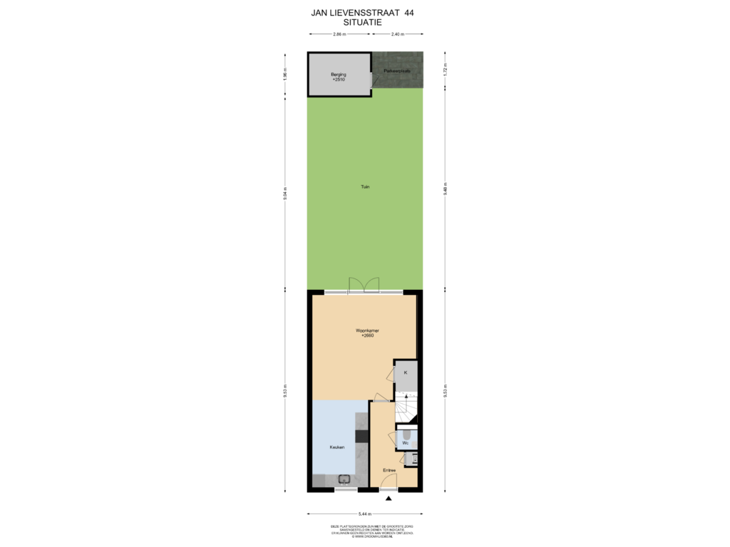 View floorplan of Situatie of Jan Lievensstraat 44