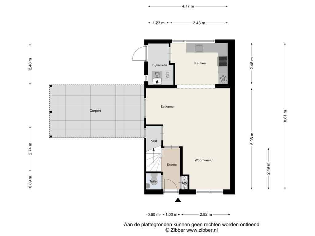 View floorplan of Begane grond of Blekenweg 55