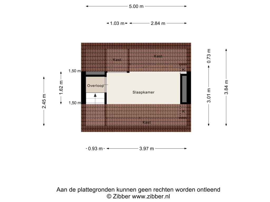 View floorplan of Tweede verdieping of Blekenweg 55