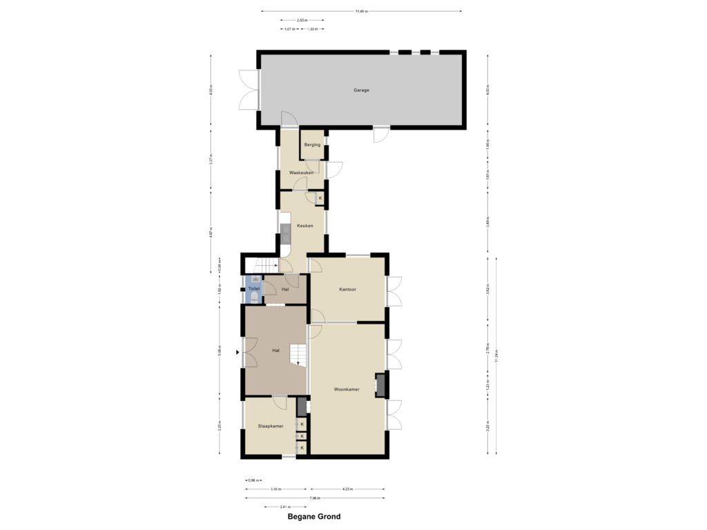 Bekijk plattegrond van Begane Grond van Meijbaan 8