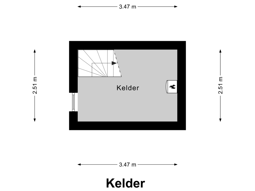 Bekijk plattegrond van Kelder van Meijbaan 8