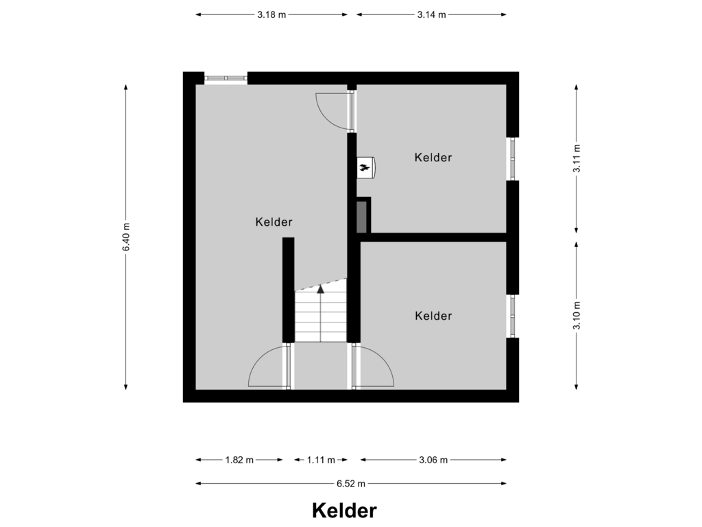 Bekijk plattegrond van Kelder van Meijbaan 6