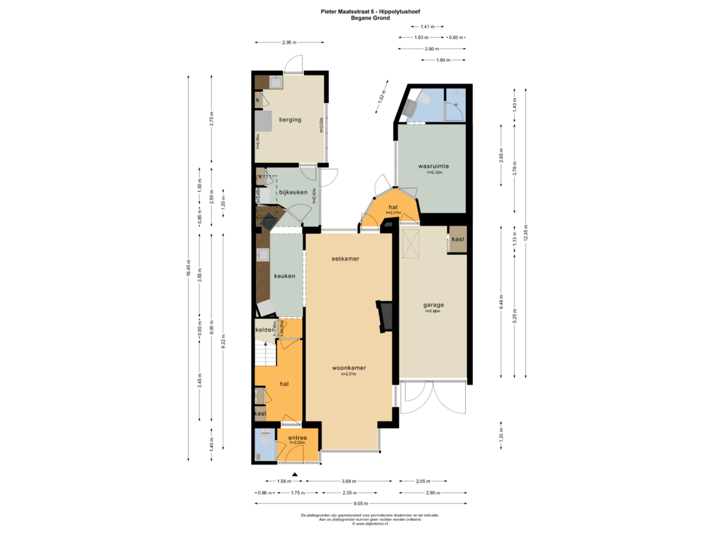 Bekijk plattegrond van BEGANE GROND van Pieter Maatsstraat 6