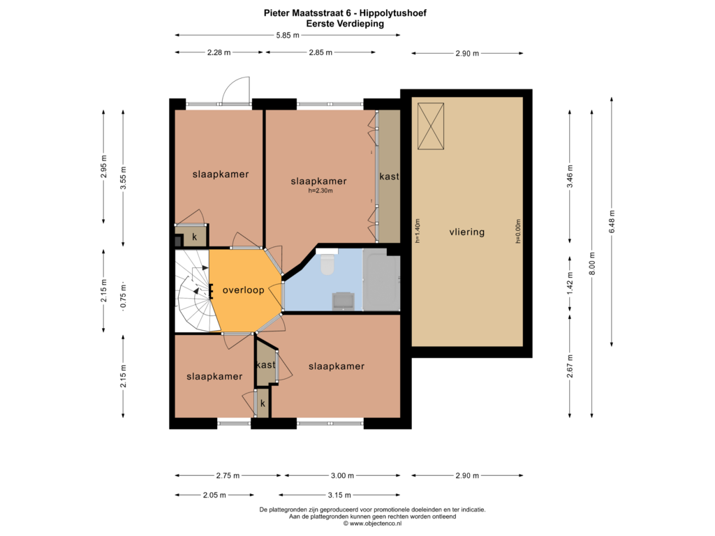 Bekijk plattegrond van EERSTE VERDIEPING van Pieter Maatsstraat 6