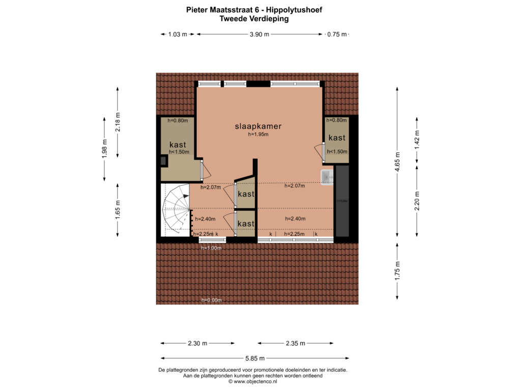 Bekijk plattegrond van TWEEDE VERDIEPING van Pieter Maatsstraat 6