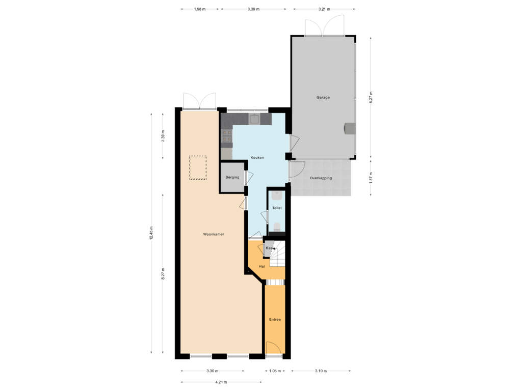 Bekijk plattegrond van Begane grond van Paul Krugerstraat 40