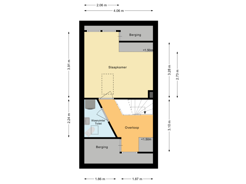 Bekijk plattegrond van Eerste verdieping van Emmerikstraat 19