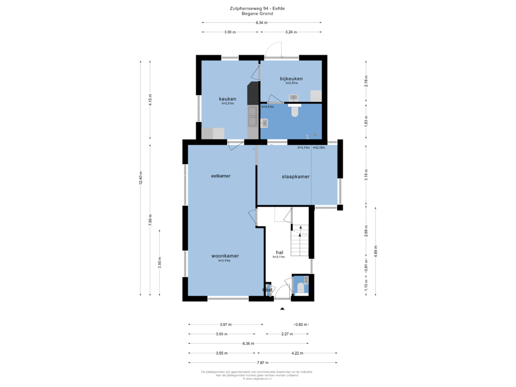 Bekijk plattegrond van BEGANE GROND van Zutphenseweg 94