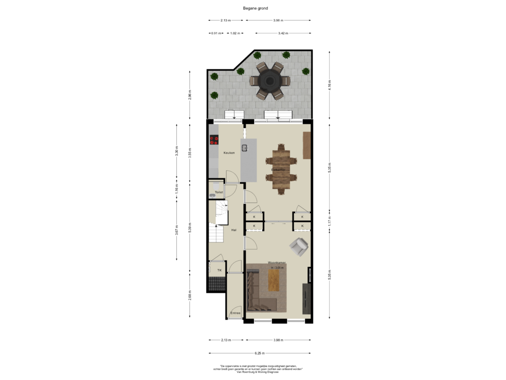 View floorplan of Begane grond of Johannes Verhulststraat 222-H