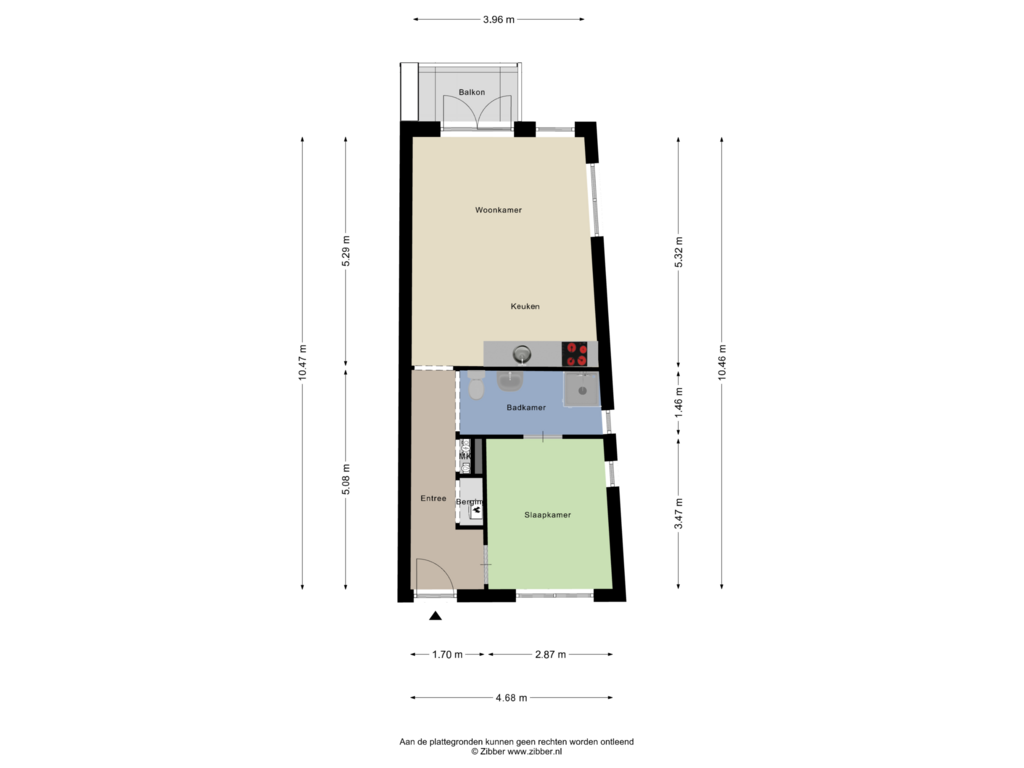 Bekijk plattegrond van Appartement van Damstraat 60