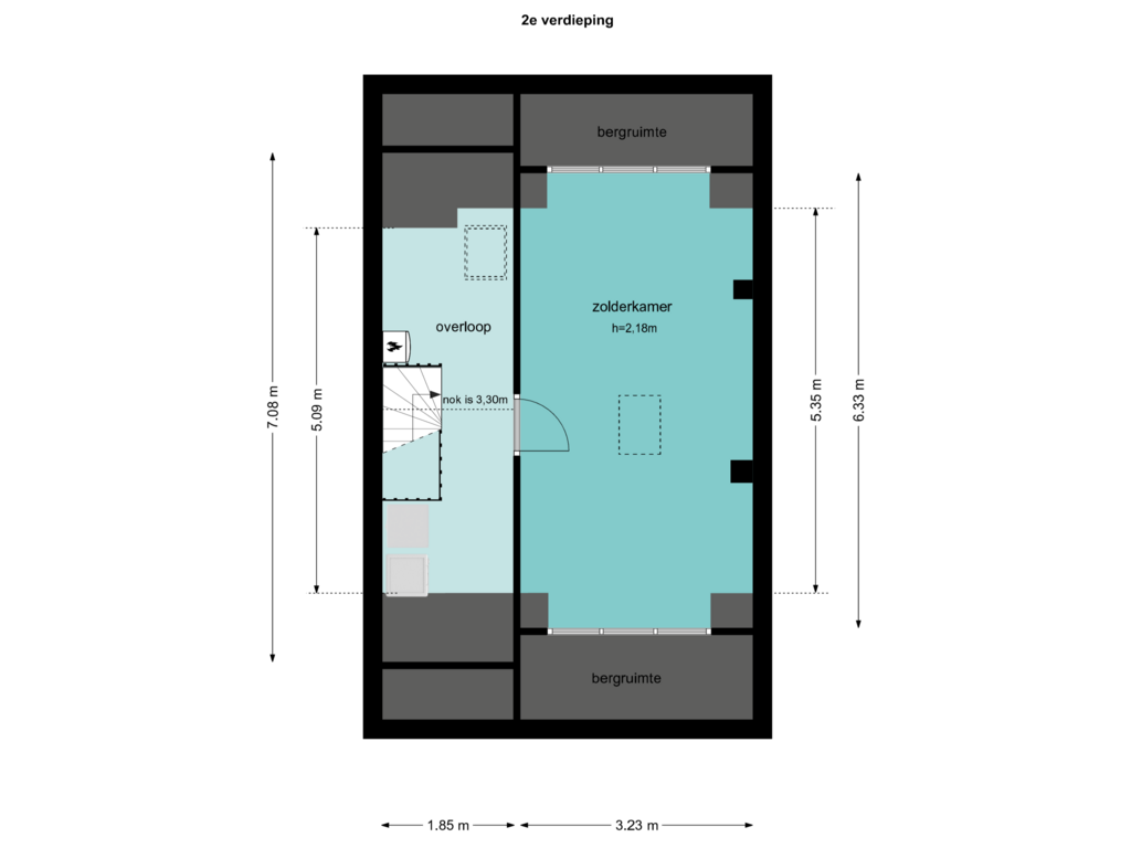 Bekijk plattegrond van 2e van Lage Naarderweg 10-A