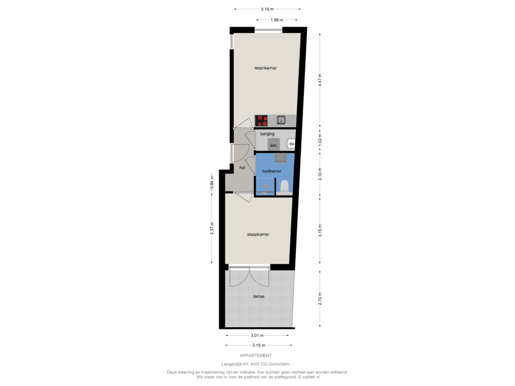 Bekijk plattegrond van Appartement van Langendijk 61