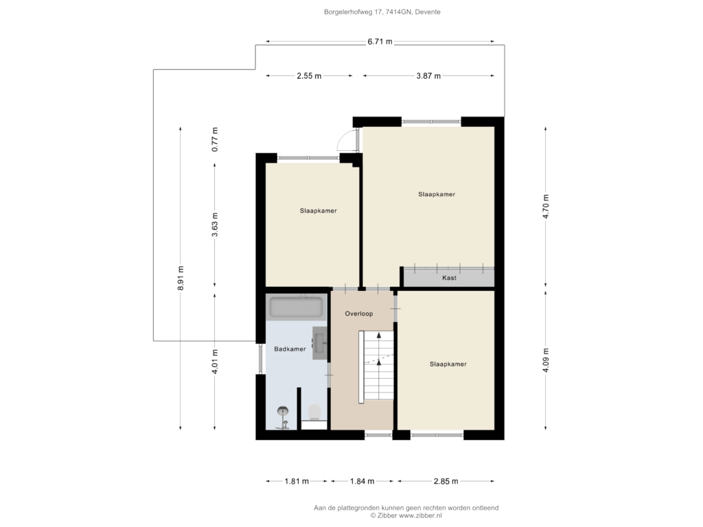 Bekijk plattegrond van Eerste Verdieping van Borgelerhofweg 17