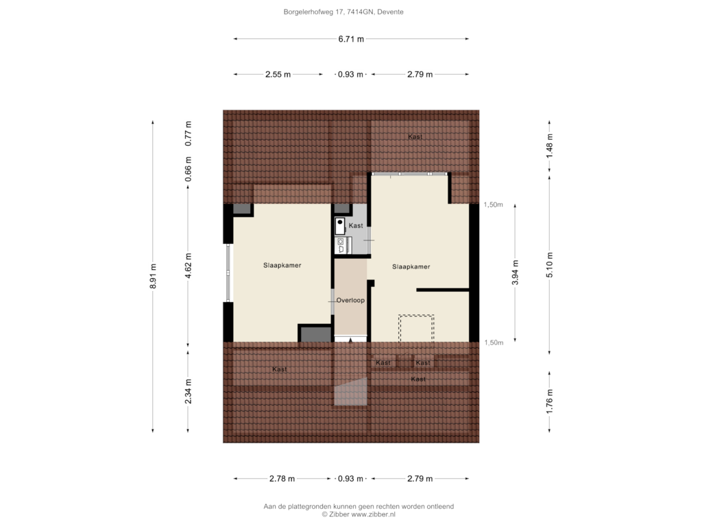 Bekijk plattegrond van Tweede Verdieping van Borgelerhofweg 17