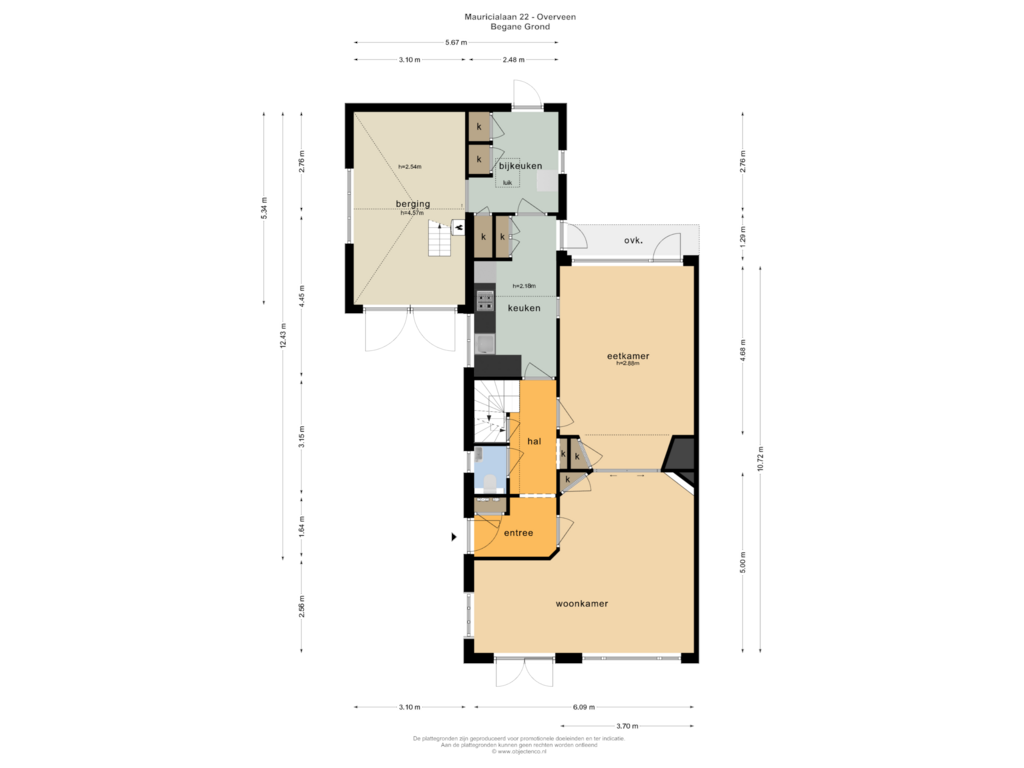 View floorplan of BEGANE GROND of Mauricialaan 22