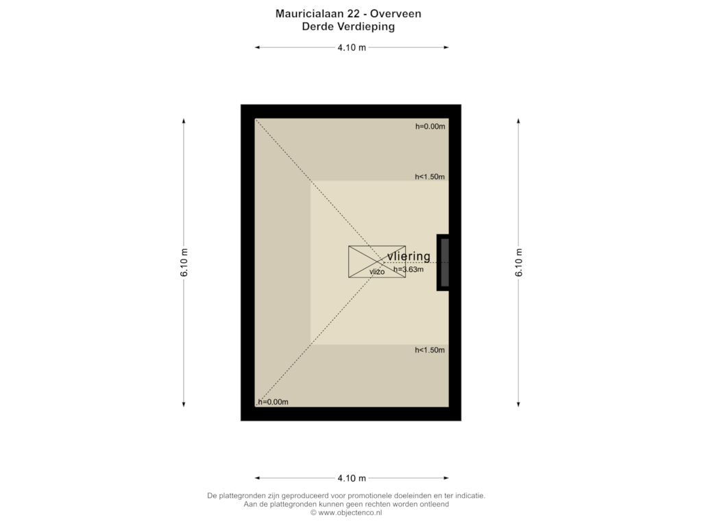 View floorplan of DERDE VERDIEPING of Mauricialaan 22