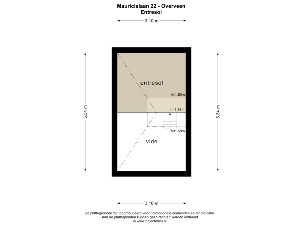 View floorplan of ENTRESOL of Mauricialaan 22