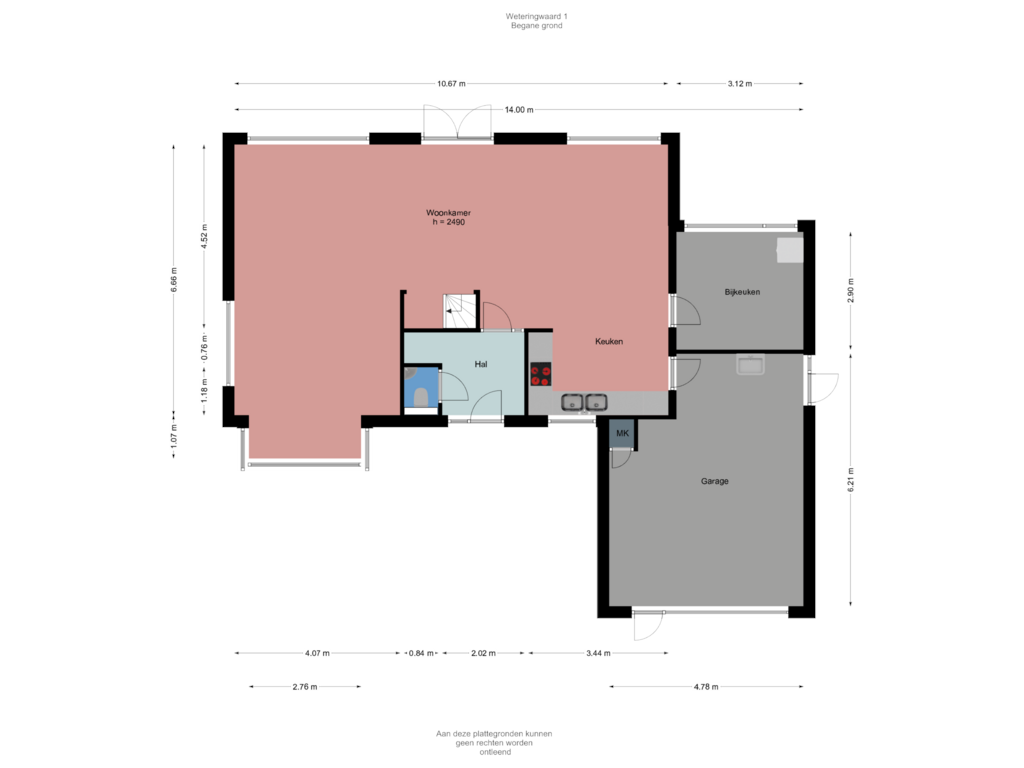 Bekijk plattegrond van Begane grond van Weteringwaard 1