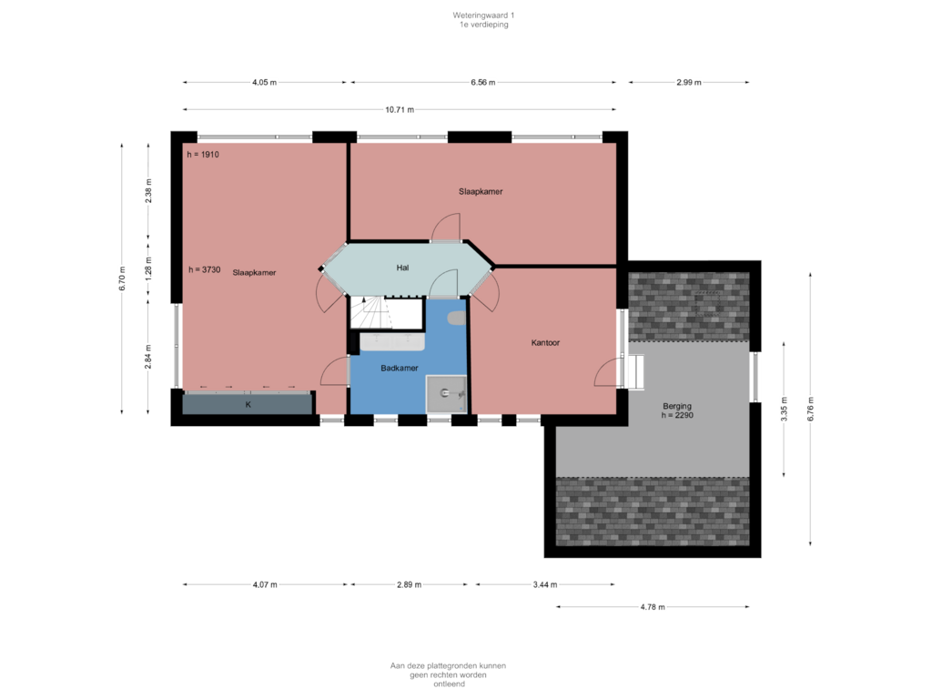 Bekijk plattegrond van 1e Verdieping van Weteringwaard 1