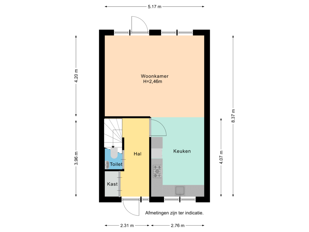 Bekijk plattegrond van Begane grond van Chrysantenlaan 5