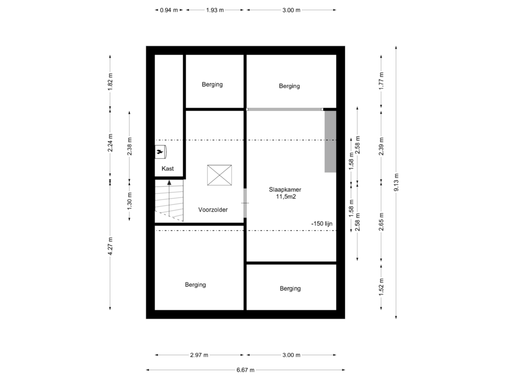 View floorplan of 2e verdieping of Taets van Amerongenstraat 4