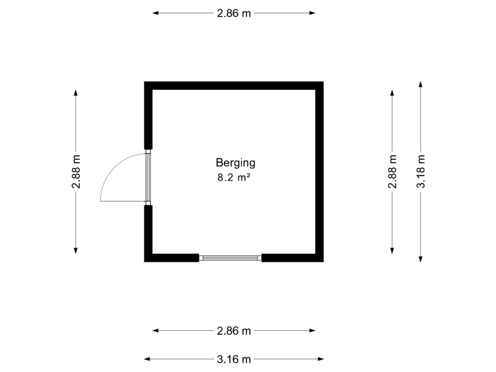 View floorplan of berging of Taets van Amerongenstraat 4