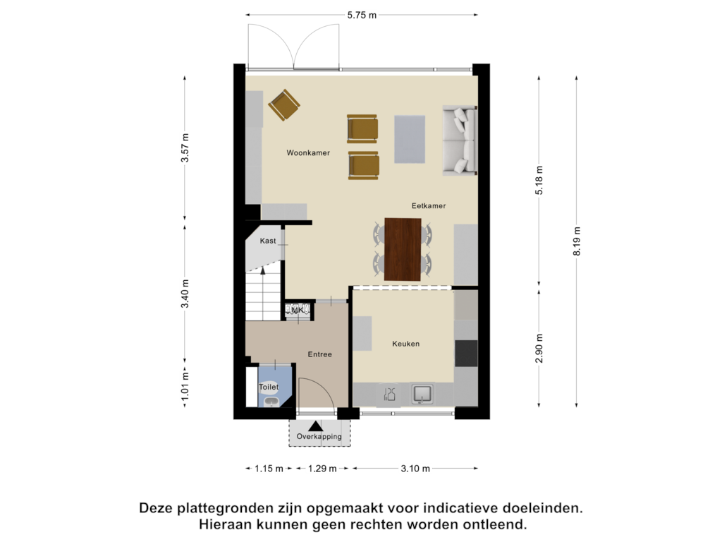 Bekijk plattegrond van Begane Grond van Bekermos 23