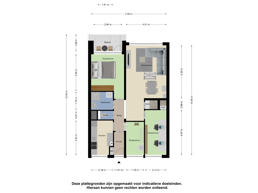 Bekijk plattegrond van Appartement van Chrysantstraat 86